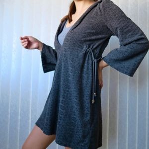 Juicy Couture Bell-sleeve Terry Cloth Hooded Dress